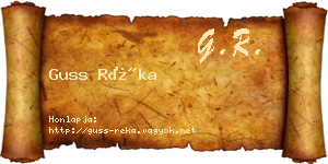 Guss Réka névjegykártya